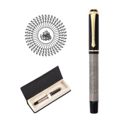 661-KR  Kabartma Figürlü Metal Roller Kalem Seti
