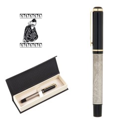 661-KR  Kabartma Figürlü Metal Roller Kalem Seti