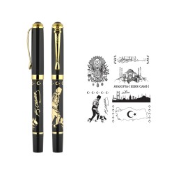 685-R  Kabartma Figürlü Metal Roller Kalem