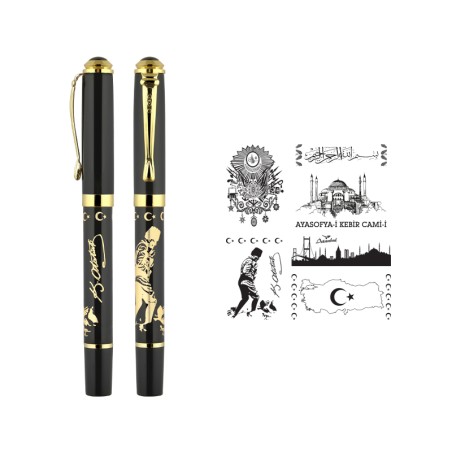 685-R  Kabartma Figürlü Metal Roller Kalem
