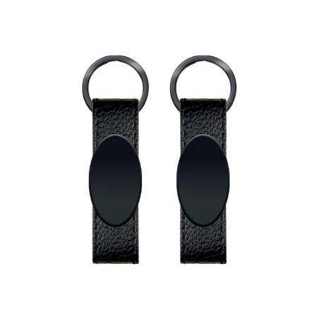 2403  Çift Taraflı Metal Suni̇ Deri̇ Anahtarlık