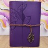 Toptan Yaprak Desenli Çizgisiz Deri Defter