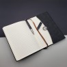 Toptan Siyah Deri Defter Ve Metal Siyah Tükenmez Kalem Set