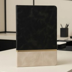 Toptan Siyah Çizgili Deri Defter