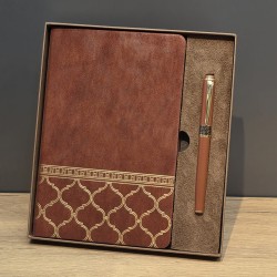 Toptan Öğretmenler Günü Hediyesi Kutulu Deri Defter Kalem Seti