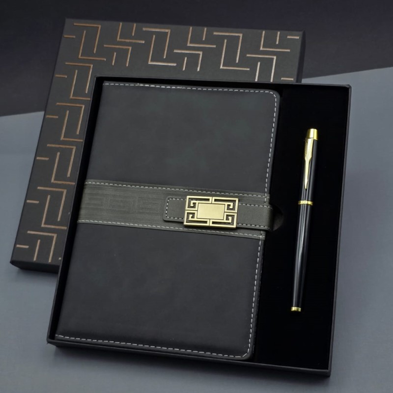 Toptan Siyah Tokalı Tarihsiz Ajanda Defter Kalem Set