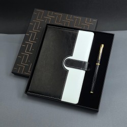 Toptan Siyah Beyaz Tarihsiz Ajanda Defter Kalem Seti