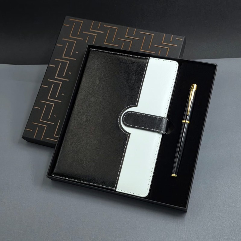 Toptan Siyah Beyaz Tarihsiz Ajanda Defter Kalem Seti