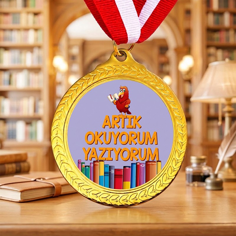Kişiye Özel Artık Okuyorum Madalyası | Okuma Bayramı