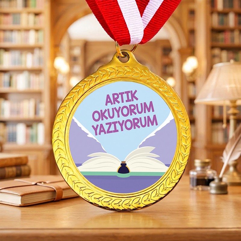 Kişiye Özel Artık Okuyorum Madalyası | Okuma Bayramı
