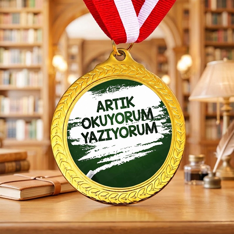 Kişiye Özel Artık Okuyorum Madalyası | Okuma Bayramı