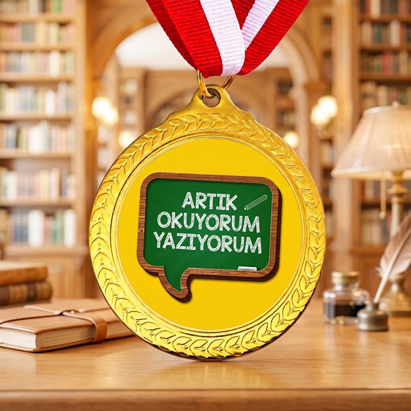 Kişiye Özel Artık Okuyorum Madalyası | Okuma Bayramı