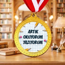 Kişiye Özel Artık Okuyorum Madalyası | Okuma Bayramı