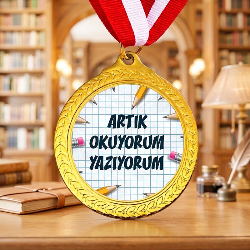 Kişiye Özel Artık Okuyorum Madalyası | Okuma Bayramı