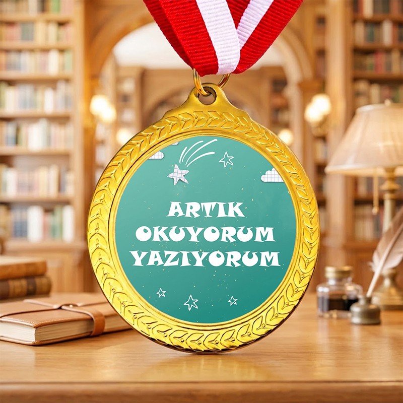 Kişiye Özel Artık Okuyorum Madalyası | Okuma Bayramı